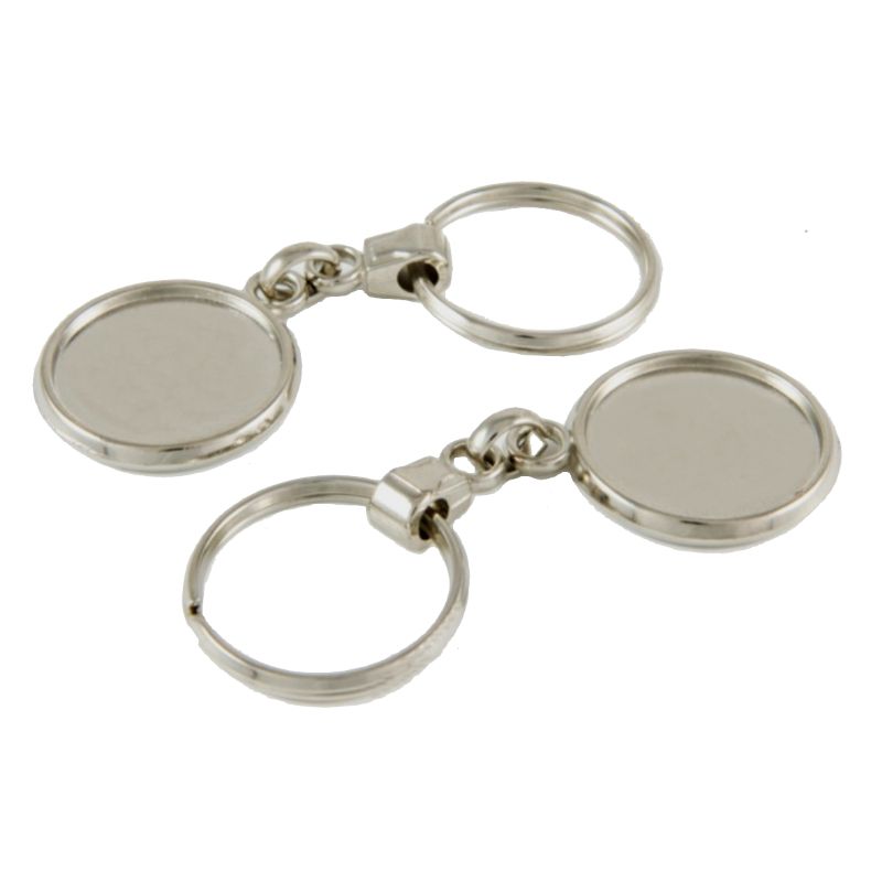 Keyring Blank Pendant 25.4mm and clear domes